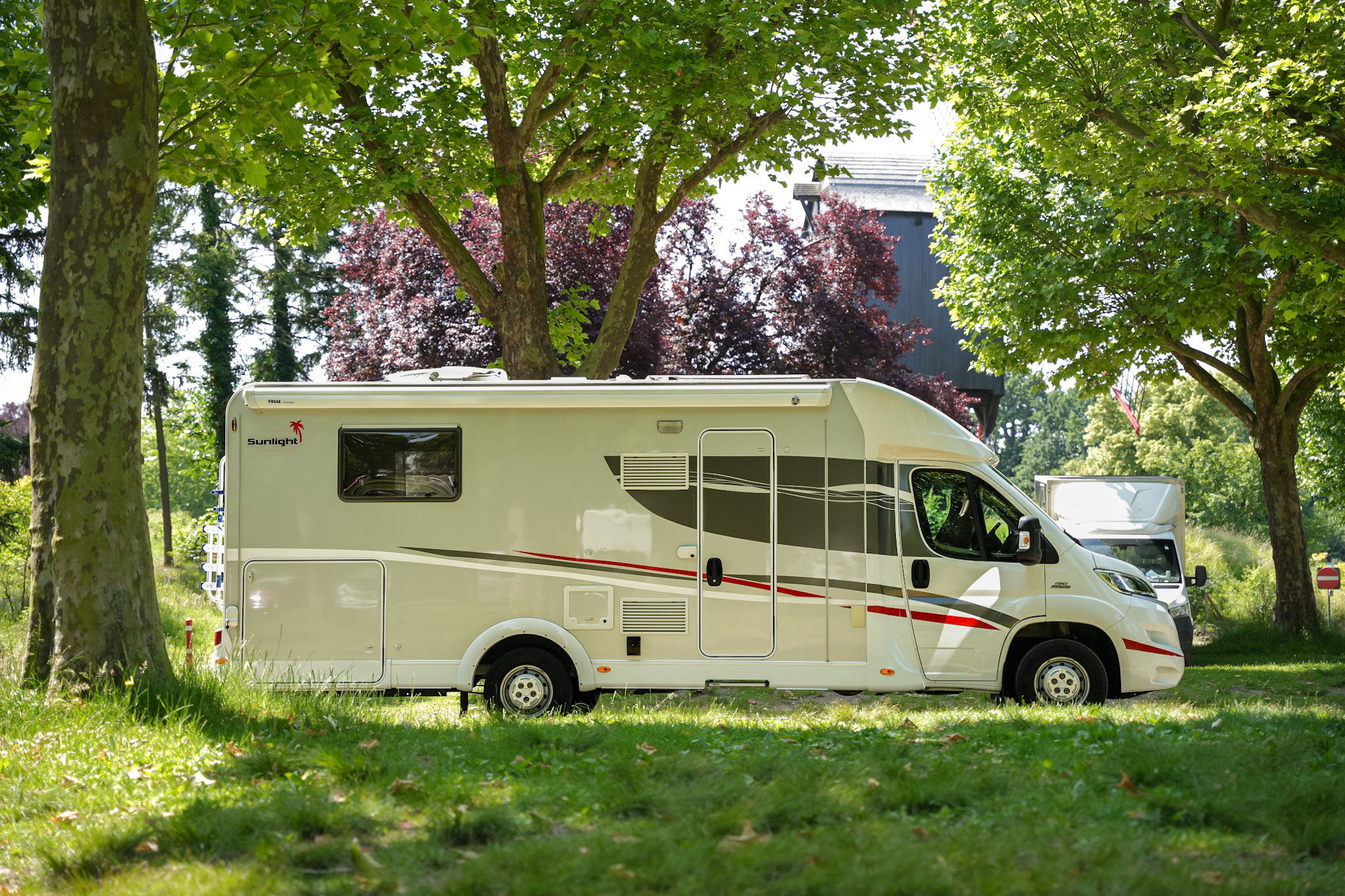 Camper at golden hour
